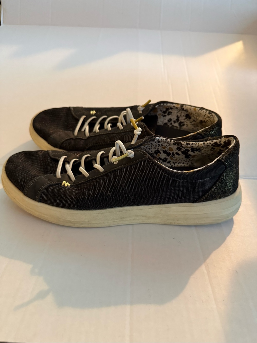 Hey Dude Black Low-Top Sneakers with Cream Sole